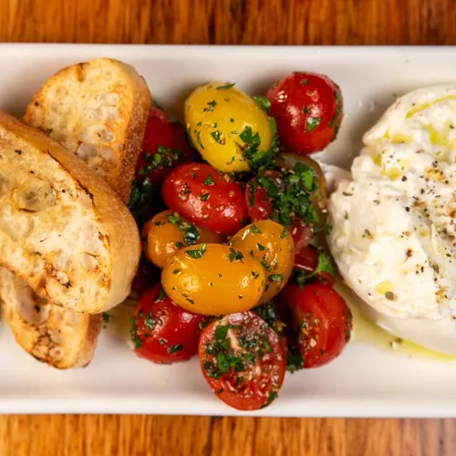 Caprese with burrata and heirloom tomatoes